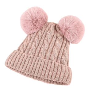 Bonnet double pompon