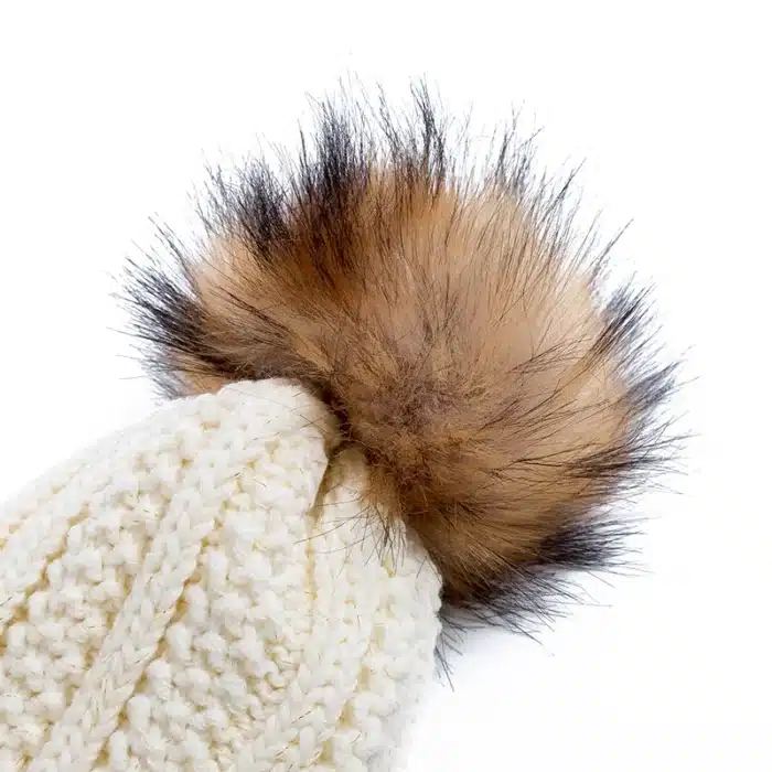 Bonnet renforcé laine avec pompon fourrure 5
