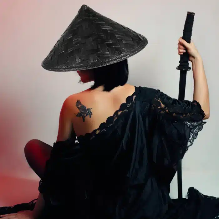 Chapeau en bambou noir Oriental japonais samouraï asiatique chapeaux pour hommes Costume conique homme à capuche 5