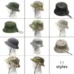 Chapeau Panama pour hommes, seau, protection solaire tactique, Camouflage, voyage en plein air, escalade, pêche, entraînement, plage, randonnée pour hommes 6