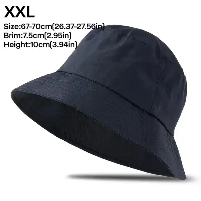 Chapeaux seau grande taille XXL 70cm pour hommes et femmes, chapeaux de soleil grande taille XL 67cm, casquette de pêcheur étanche à grande tête, protection solaire d'été Panama 3