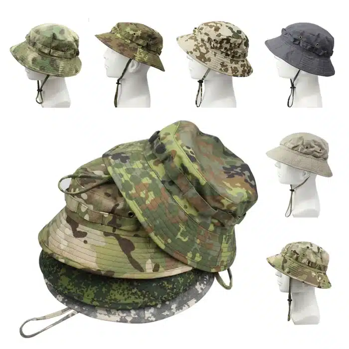 Chapeau Panama pour hommes, seau, protection solaire tactique, Camouflage, voyage en plein air, escalade, pêche, entraînement, plage, randonnée pour hommes 4