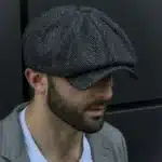 Béret rétro pour hommes, chapeaux britanniques en mélange de laine, Vintage, en Tweed à chevrons, décontracté, à la mode, plat, garde au chaud, cadeaux 3