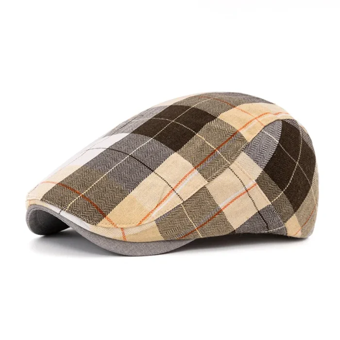 Béret à carreaux coloré pour hommes et femmes, chapeau artistique en avant, design fin, chapeau de journal rétro britannique de printemps et d'automne 5