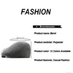 Béret Newsboy en polyester pour hommes, chapeau de peintre Gorras, monochromatique, devant, décontracté, printemps, 2023 6