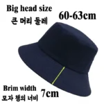 Chapeau seau à grande tête 60-63cm, grande taille pour hommes, sangle de menton UPF50 +, chapeau de soleil d'été en coton, coupe-vent, casquette de pêche en plein air pour femmes, frenchbob 2