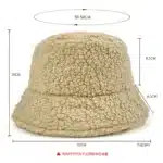 Chapeau seau unisexe Graffiti solide pour femmes et hommes, pêcheur, automne hiver, laine d'agneau, casquette chaude pour l'extérieur 2