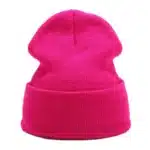 Chapeaux d'hiver nouveaux bonnets tricotés solide mignon chapeau dame automne femme Bonnet casquettes plus chaud Bonnet chapeau pour femmes hommes casquette rouge unisexe 4