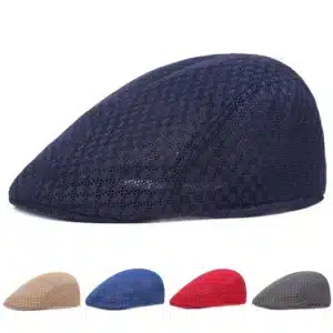 2025 nouveau été béret décontracté chapeau unisexe maille casquettes plates Style gavroche réglable mode respirant chapeau d'été pour femmes hommes casquettes 1