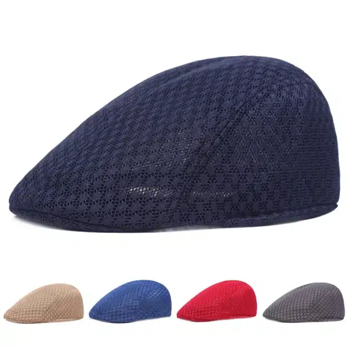 2025 nouveau été béret décontracté chapeau unisexe maille casquettes plates Style gavroche réglable mode respirant chapeau d'été pour femmes hommes casquettes 1