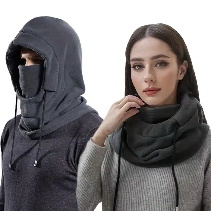 Cagoule tricotée d'hiver unisexe, capuche coupe-vent pour le ski et les activités de plein air, couverture thermique pour le visage 1