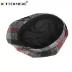Papillon casquette en laine hommes femmes, casquette octogonale en laine homme Tweed panneau Plaid Style britannique marque Vintage casquette plate béret 4